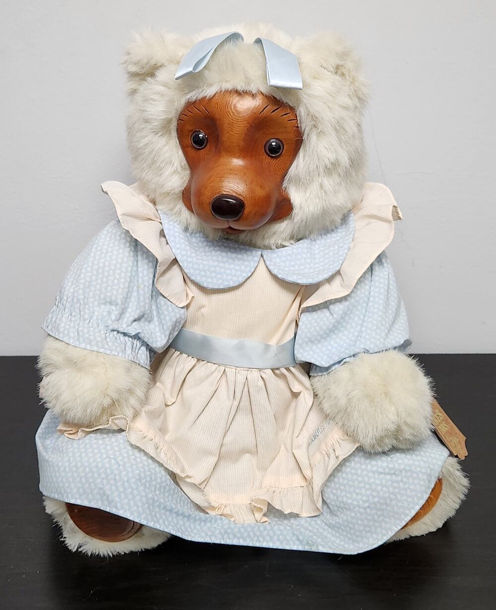 Vintage Robert Raikes Original "17013 Emily" Wooden Face Doll w/ Tags & Signed